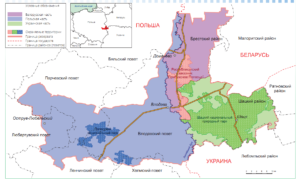 Схематическая карта трансграничного биосферного резервата «Западное Полесье»